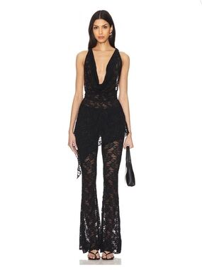 superdown Black Lace Two Piece Lace Set Colson Pant Set